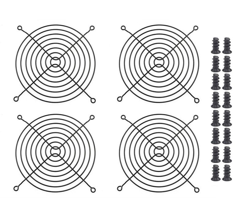 Easycargo 4pcs 140mm Fan Grill Guard Black with Screws - Image 1